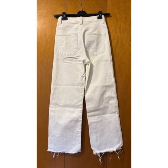 ZARA HIGH WAISTED WHITE ANKLE JEANS, SIZE: 2, LIKE NEW - Picture 2 of 3